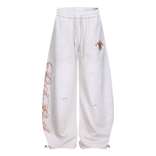 Vintage Style Loose Fit Cotton Blend Pants